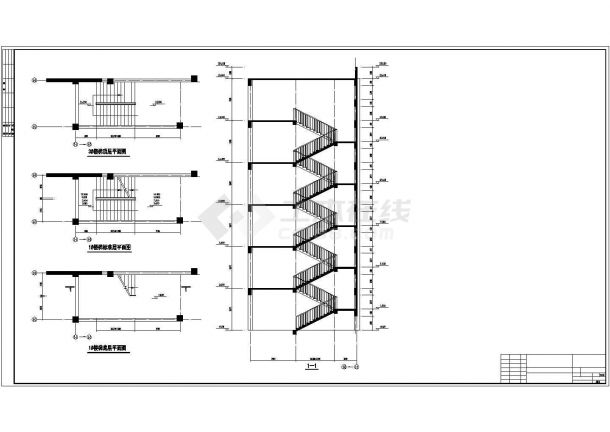 某六层框架结构教学楼设计cad全套建筑图（甲级院设计，共13张图）-图一