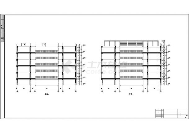 某六层框架结构教学楼设计cad全套建筑图（甲级院设计，共13张图）-图二