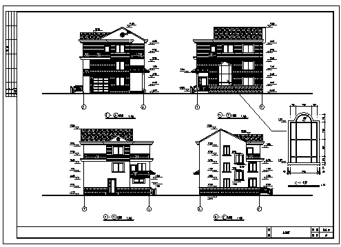 住宅楼设计_某镇某村三层砖混结构实用简易住宅楼建筑结构施工cad图纸-图二