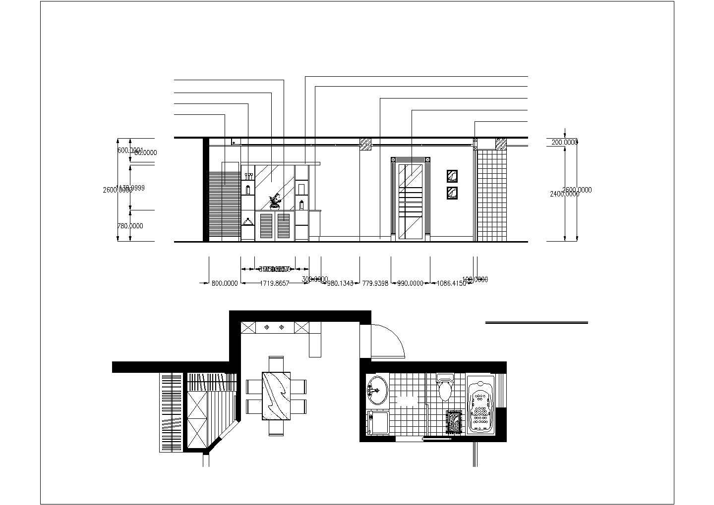 济南市某新建小区130平米样板房装修施工设计CAD图纸