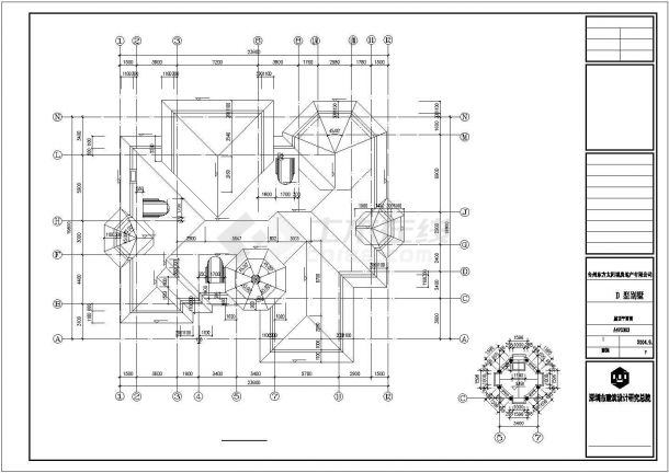 定西市某现代村镇650平米2层框架结构豪华单体别墅建筑设计CAD图纸-图一