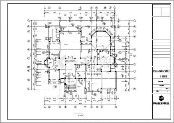 定西市某现代村镇650平米2层框架结构豪华单体别墅建筑设计CAD图纸-图二