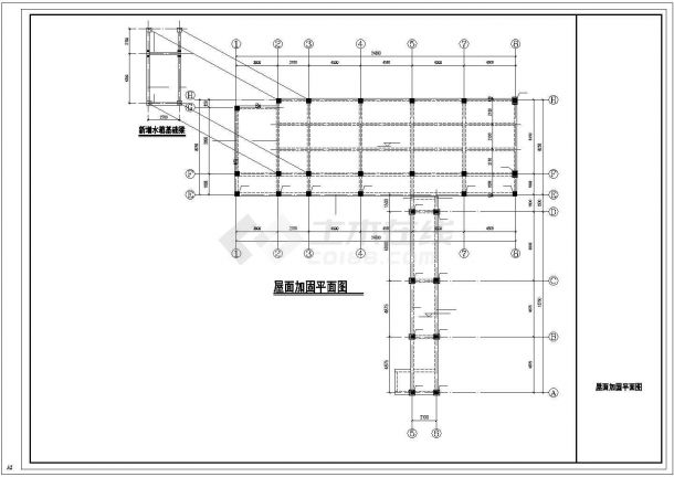 [上海]五层框架结构教学楼结构改造、加固施工图-图一