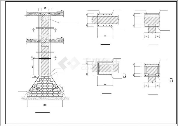 某三层砌体教学楼结构加固设计cad全套施工图（含设计说明）-图二
