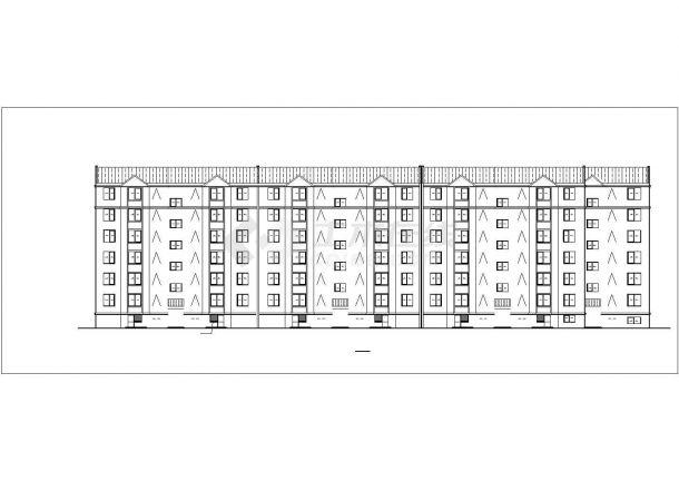 6800平米6层砖混结构住宅楼建筑设计CAD图纸（不含地下室层）-图二