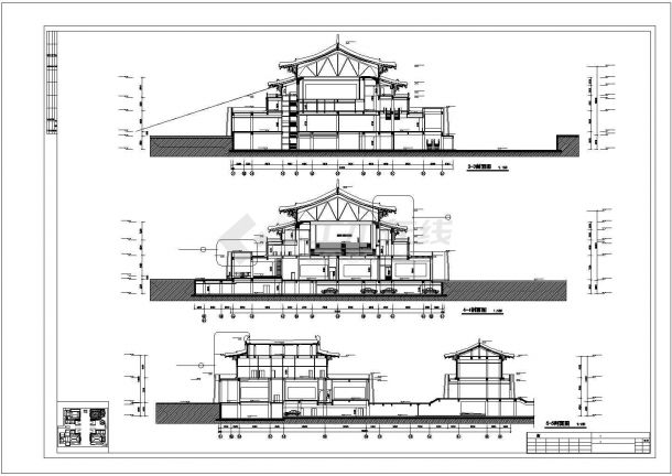 大唐芙蓉园影院建筑施工图（标注比较详细）-图二