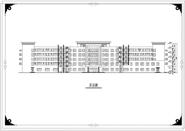 某六层框架结构中学教学楼设计cad建筑方案图（甲级院设计）-图二
