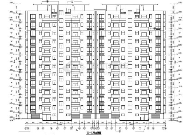 7100平米左右12层框架结构住宅楼建筑设计CAD图纸（不含车库层）-图一