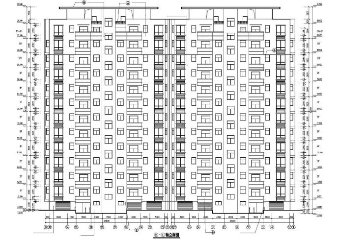 7100平米左右12层框架结构住宅楼建筑设计CAD图纸（不含车库层）_图1