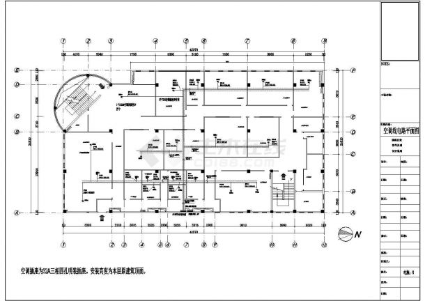 某100㎡多层框架结构学校教学楼配电设计cad全套电气施工图（含设计说明，含给排水设计）-图一