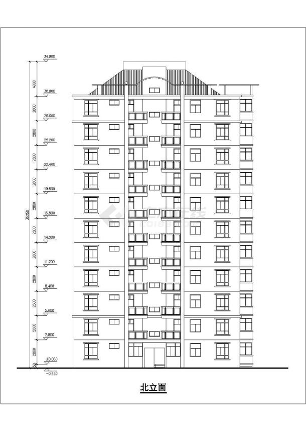 衡水市朝阳花园小区多栋住宅楼建筑设计CAD图纸（含会所设计图）-图一