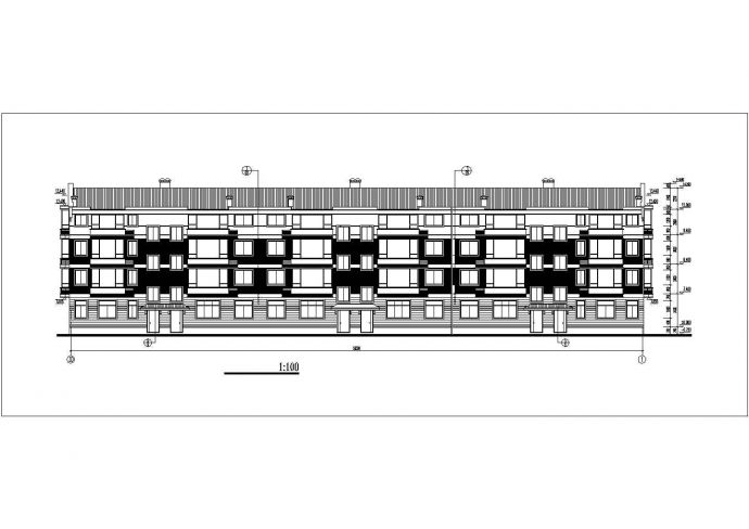 占地700平米4层砖混结构住宅楼全套建筑设计CAD图纸_图1