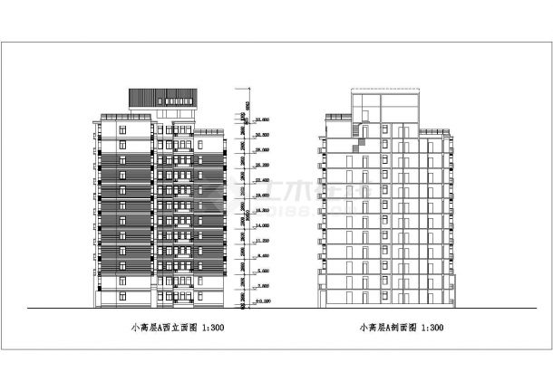 沧州市某安置小区13层框架结构住宅楼建筑设计CAD图纸-图一