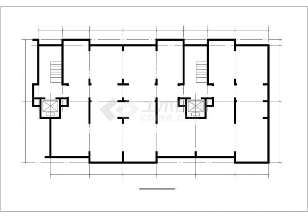 北京某小区两栋11层框架结构商住楼建筑设计CAD图纸（底层商铺）-图一