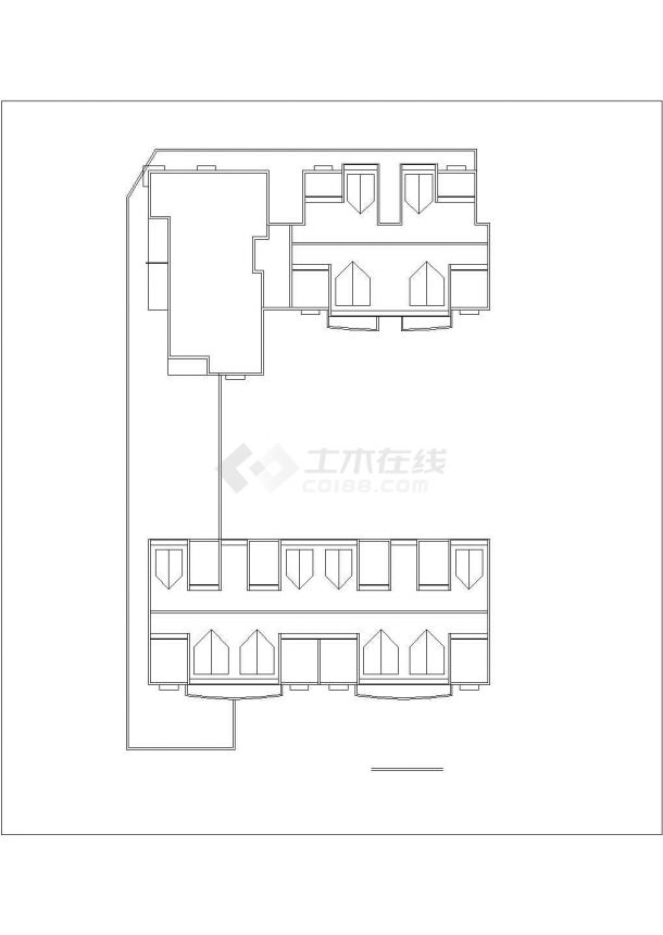 北京某小区两栋11层框架结构商住楼建筑设计CAD图纸（底层商铺）-图二
