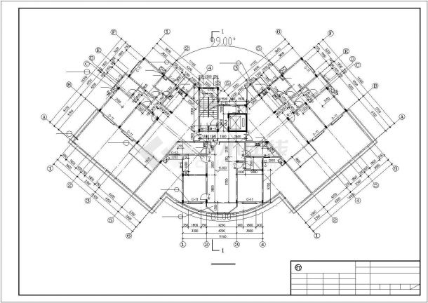 占地760平米12层框架结构商住楼建筑设计CAD图纸（1-3层商用）-图一