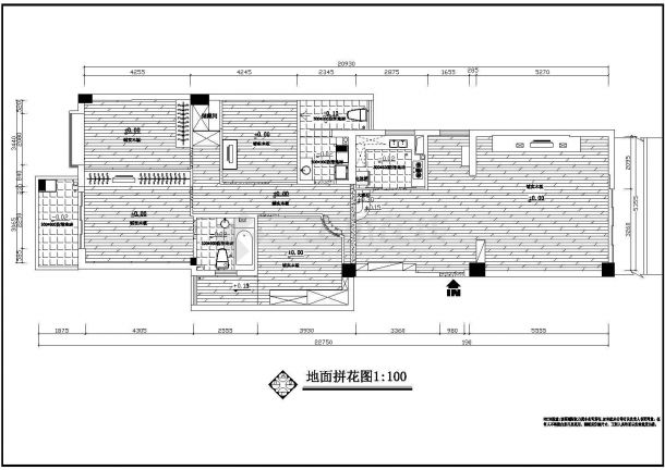 某建筑装修工程队在重庆某套房室内装修cad平立面施工图-图二