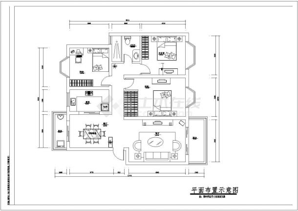 上海金文有限公司在科技园人才公寓室内家居装修设计方案cad施工图-图二