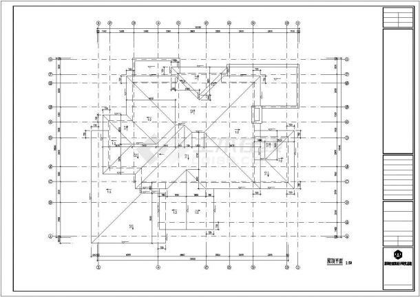 杭州市拱墅区某村镇380平米2层框混结构独栋乡村别墅建筑设计CAD图纸-图一
