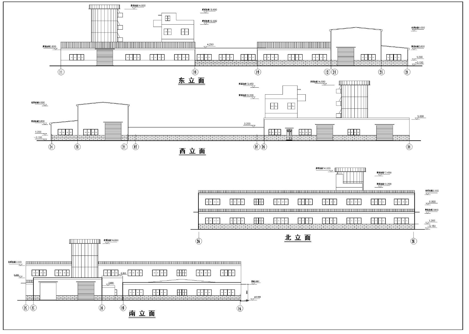某混凝土主车间建筑结构施工图CAD规划详图