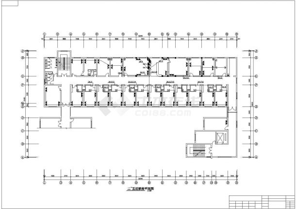 长53.04米宽29.4米5层J型病房楼电气施工图-图二