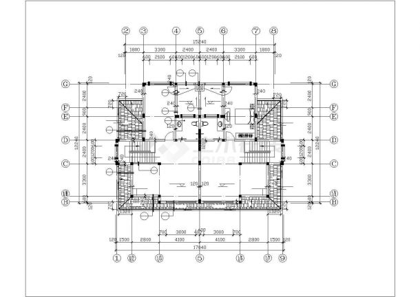 南京市阳河新村某540平米3层砖混结构高档乡村别墅建筑设计CAD图纸-图二