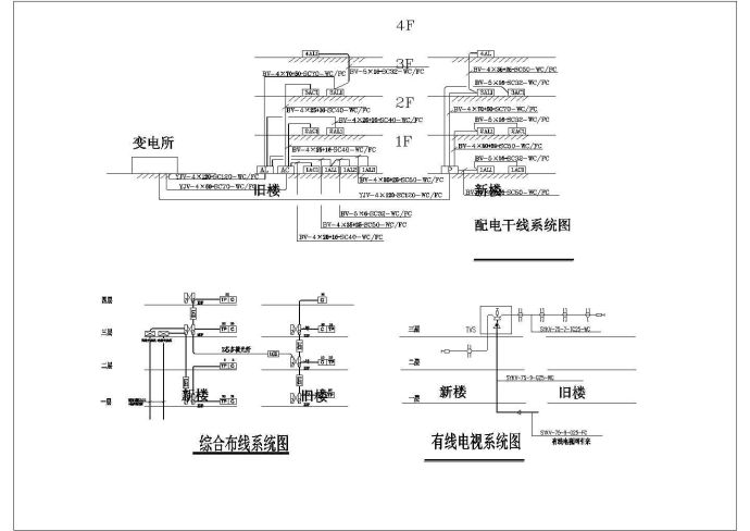 某交警大队办公楼强弱电防雷CAD平面电气施工图纸_图1