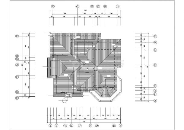 宜春市张坪村某2层砖混结构独栋乡村别墅全套建筑设计CAD图纸-图二