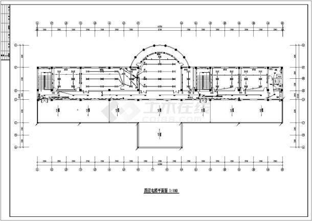 某学院行政楼电气完整CAD平面设计施工图-图二