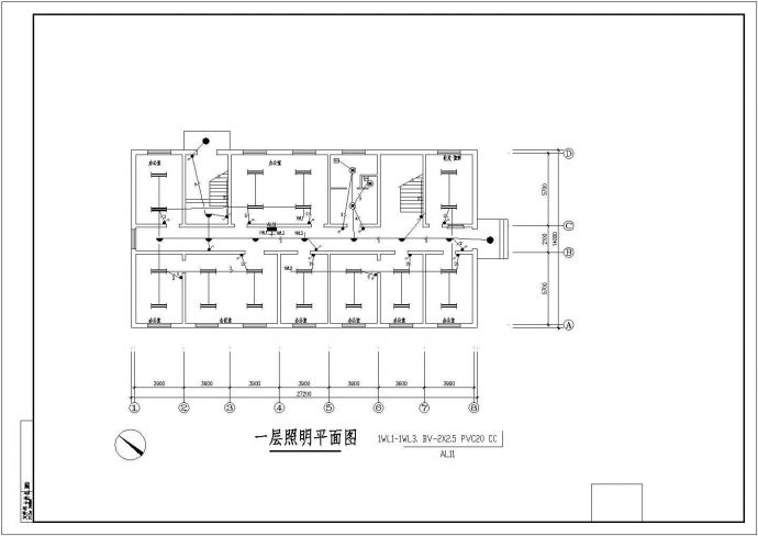 某高校小型办公楼电气CAD详细大样平面设计_图1