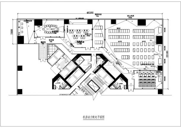 数据机房电气建施cad平面图-图一