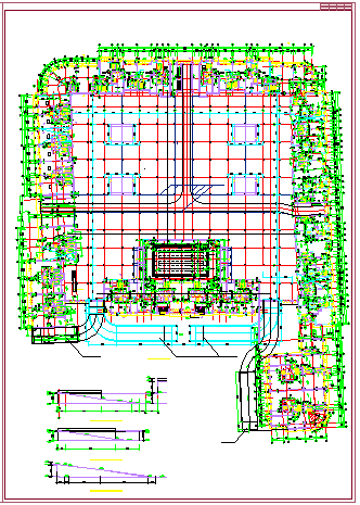 某市大型超市车库CAD平面剖面施工图_图1