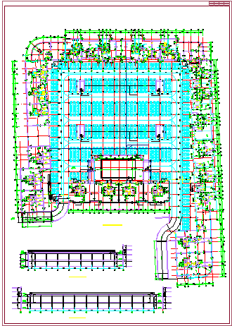 某市大型超市车库CAD平面剖面施工图-图二