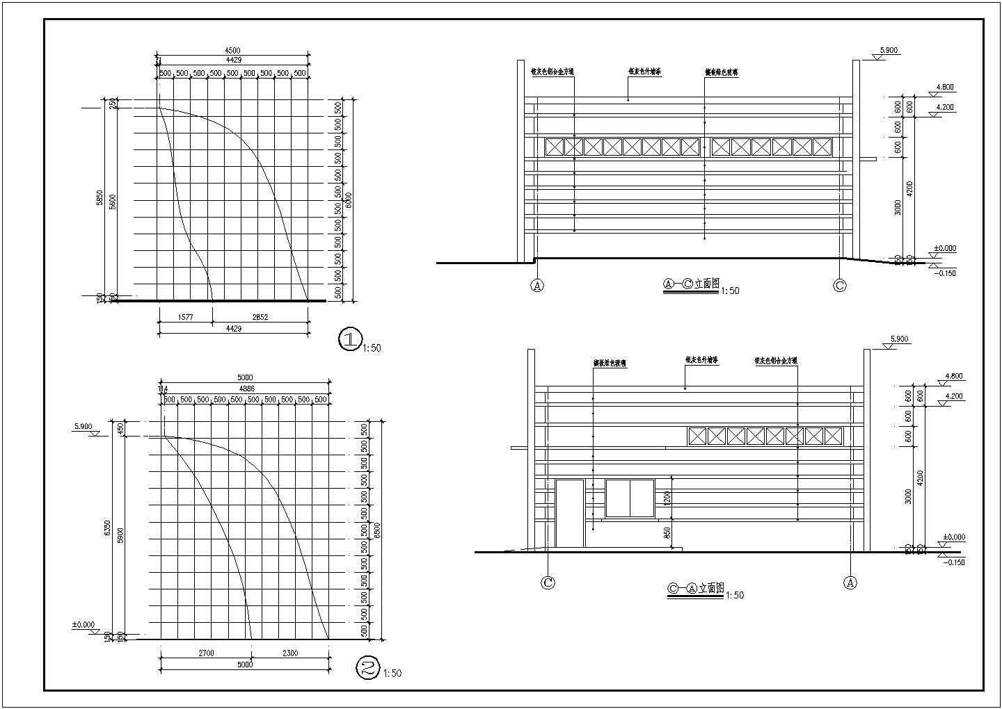 某长12.5米 宽9米 1层116平米城区公厕建筑CAD施工图【4立1剖面 一层平面 屋顶平面 天花平面 门窗大样】