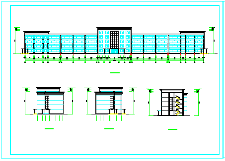 某市区小学建筑全套装修cad平面施工图纸-图二