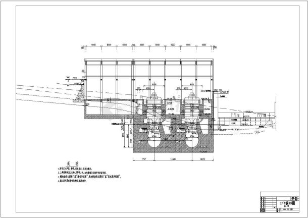 某河床式电站主厂房工程CAD详细设计完整施工图-图二