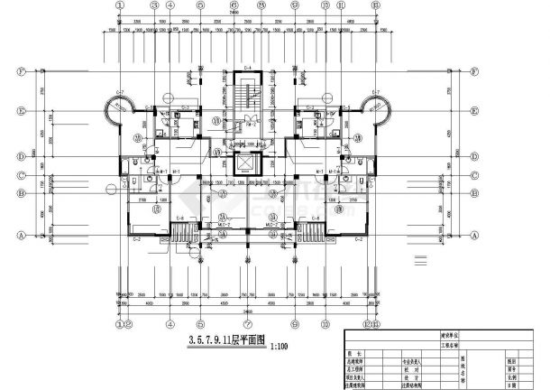 某中型建筑布置施工CAD详图-图二