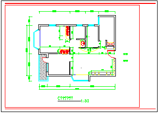 某阳光样板间室内装修cad平立面设计施工图_图1