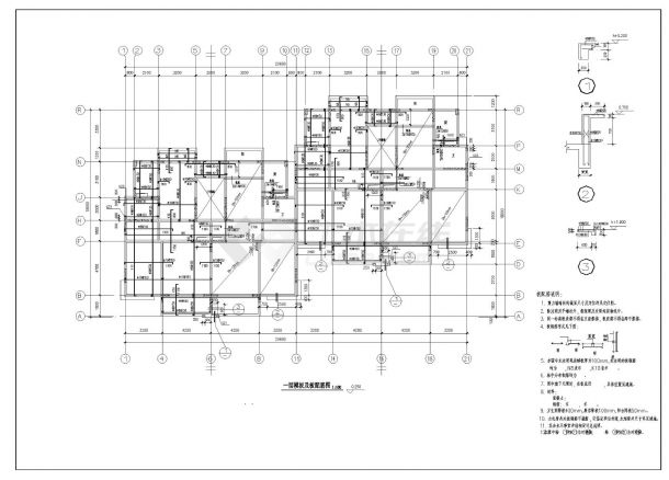 框架住宅楼结构CAD施工图-图二