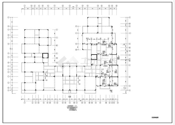 某异形柱框架住宅楼结构CAD施工图-图一