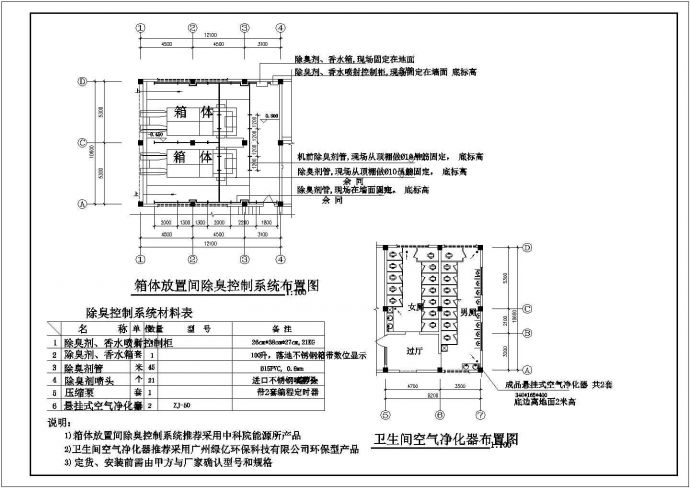 某长23.1米 宽10.6米 2层380平米框架结构CAD市公厕及垃圾站建施【平立剖 设计说明 总平 节点围墙大样 】_图1