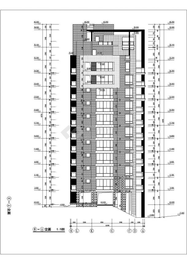 廊坊市某小区8100平米12层框架结构住宅楼建筑设计CAD图纸-图二
