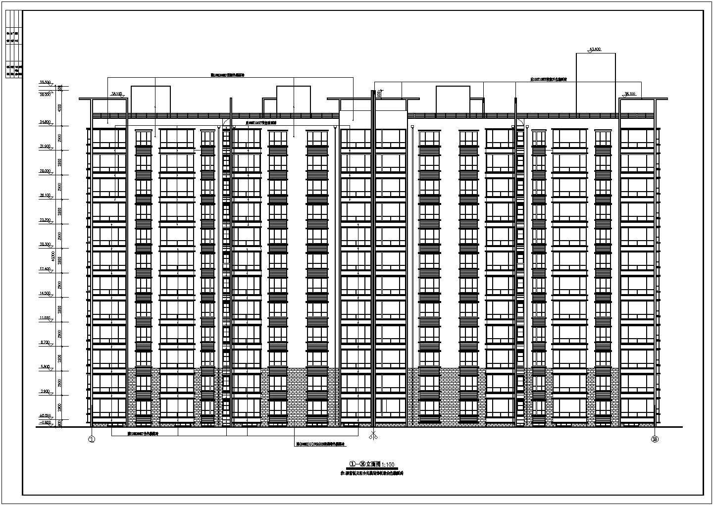 白城市万和花园小区12层混合结构住宅楼建筑设计CAD图纸