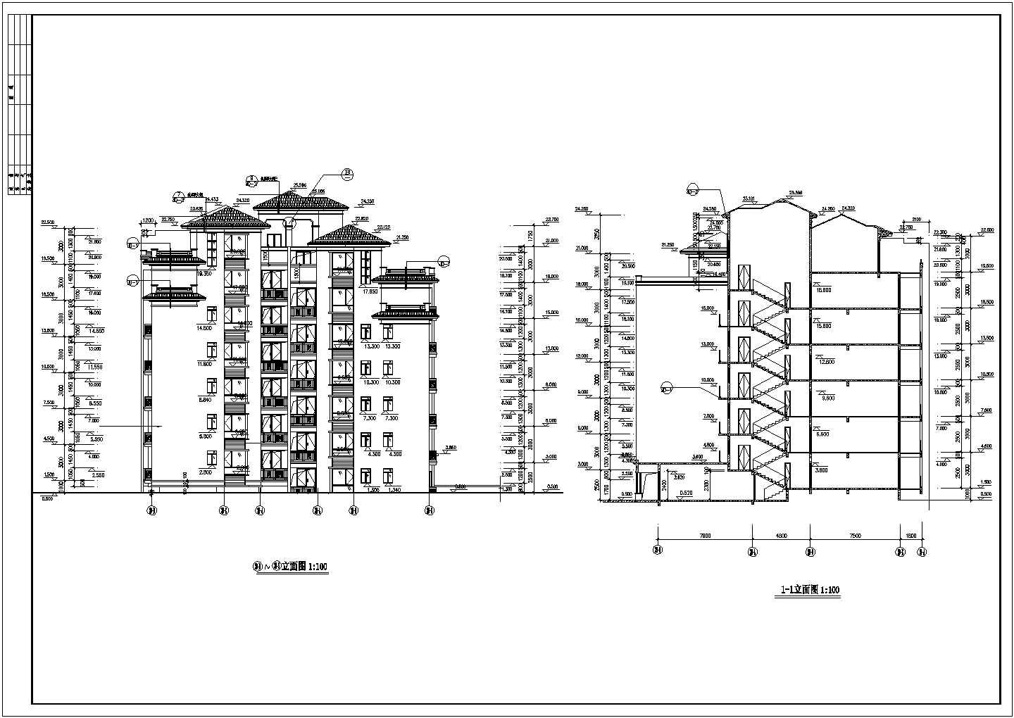 铁岭市某现代化小区7层砖混结构住宅楼建筑设计CAD图纸