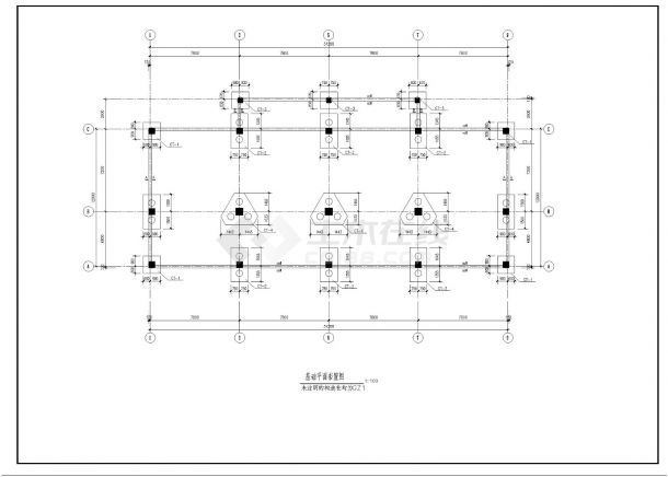 某商住楼房层框架结构施工图CAD详图-图一