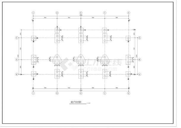 某商住楼房层框架结构施工图CAD详图-图二