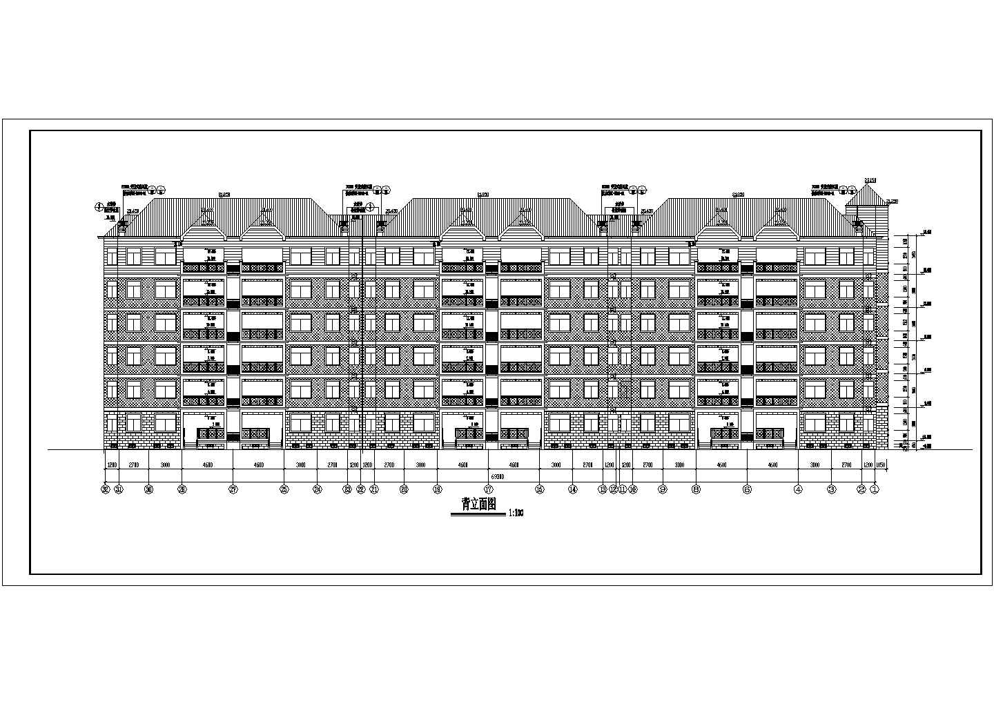 惠州市某家属院3200平米6层砖混结构住宅楼建筑设计CAD图纸