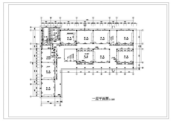 某中学教学楼建筑设计施工cad图纸_图1