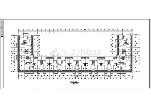 某长95.8米 宽31米 6加1阁楼层U型商住楼给排水CAD(各层平面图 给排水消防系统图)-图二