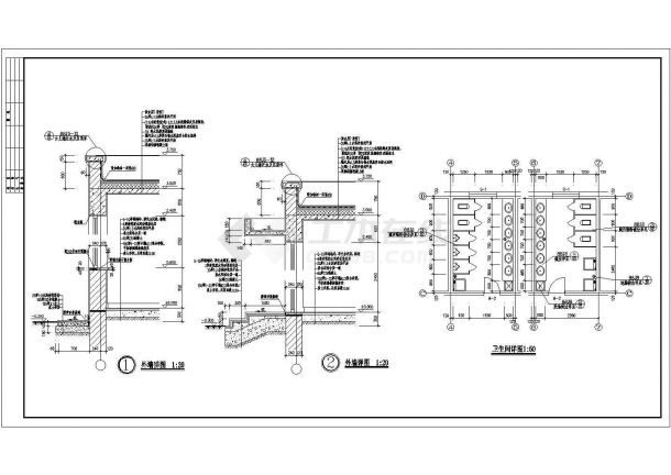 泉州市某技术学院430平米单层砖混结构宿舍楼建筑设计CAD图纸-图一